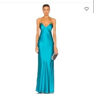 The Sei Sold Out Size 8 Aqua Silky Dress; Worn Once &  Dry cleaned Once
